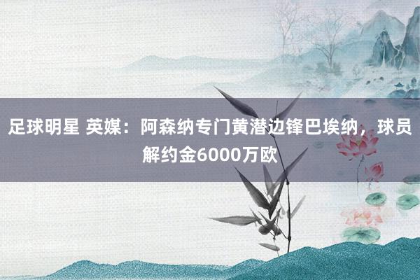 足球明星 英媒：阿森纳专门黄潜边锋巴埃纳，球员解约金6000万欧