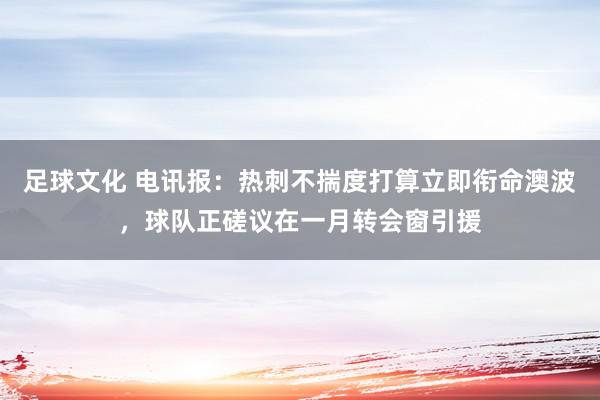 足球文化 电讯报：热刺不揣度打算立即衔命澳波，球队正磋议在一月转会窗引援