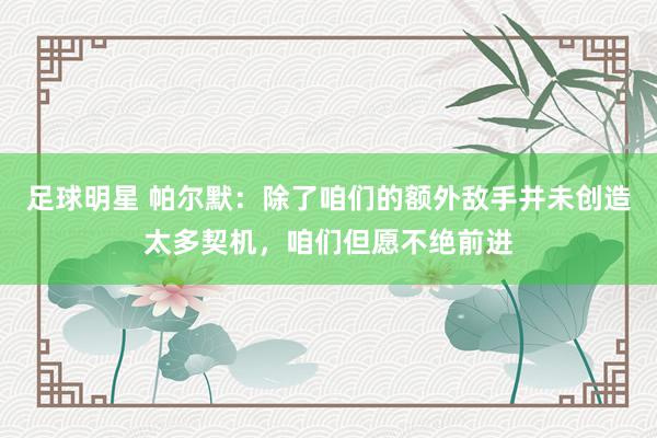 足球明星 帕尔默：除了咱们的额外敌手并未创造太多契机，咱们但愿不绝前进