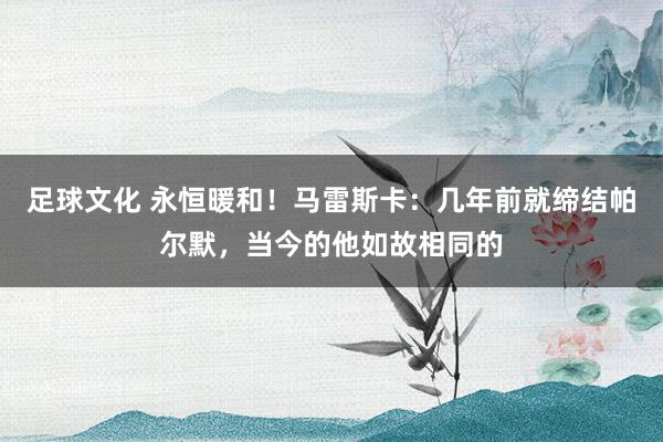 足球文化 永恒暖和！马雷斯卡：几年前就缔结帕尔默，当今的他如故相同的