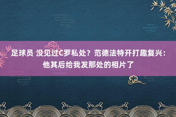 足球员 没见过C罗私处？范德法特开打趣复兴：他其后给我发那处的相片了