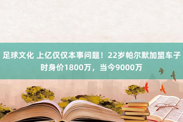 足球文化 上亿仅仅本事问题！22岁帕尔默加盟车子时身价1800万，当今9000万