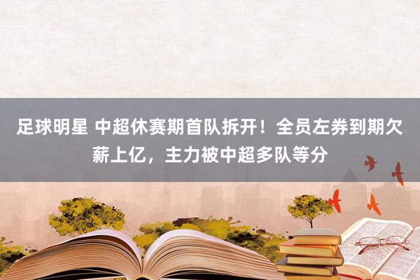 足球明星 中超休赛期首队拆开！全员左券到期欠薪上亿，主力被中超多队等分